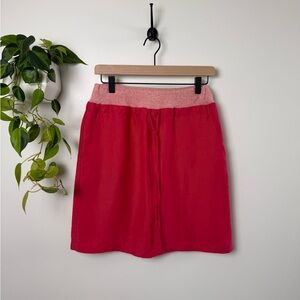 Anthropologie Daughters of the Liberation Linen Tencel Skirt Pink Elastic 0